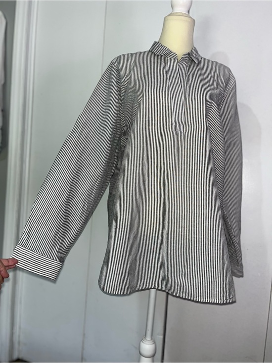 J. Crew Tops - J Crew Linen Striped Buttonless Tunic • Linen & Cotton • NWOT
